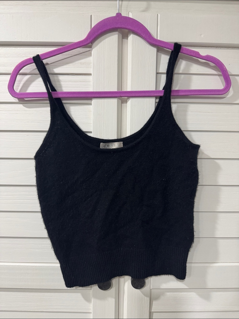 J. Crew Black Knit Cropped Camisole Tank